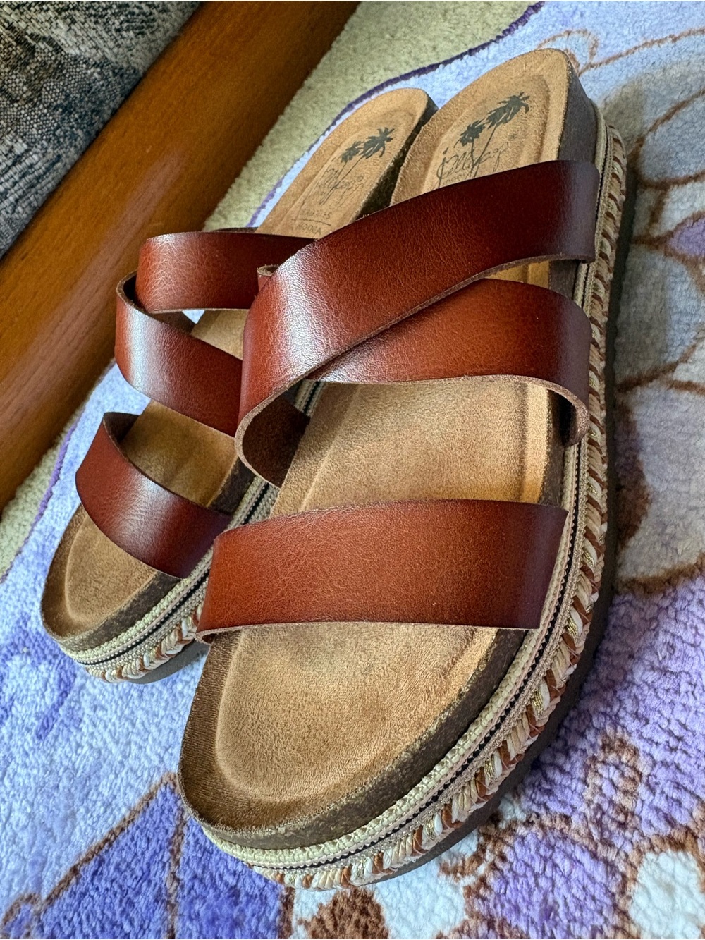 Brown and Tan Jellypop Platform Sandals